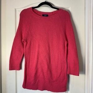 Chaps Petite Fuchsia Cotton Knit Sweater – Women’s Large Petite Cozy Classic